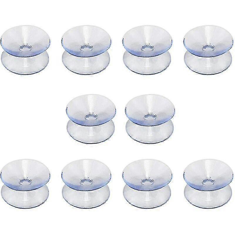 Double-sided Suction Cups Compatible With Glass Table Tops, 10 Pack Hookless Suction Cups For Multifunctional Double-sided Non-slip Glass Mirror(20mm)