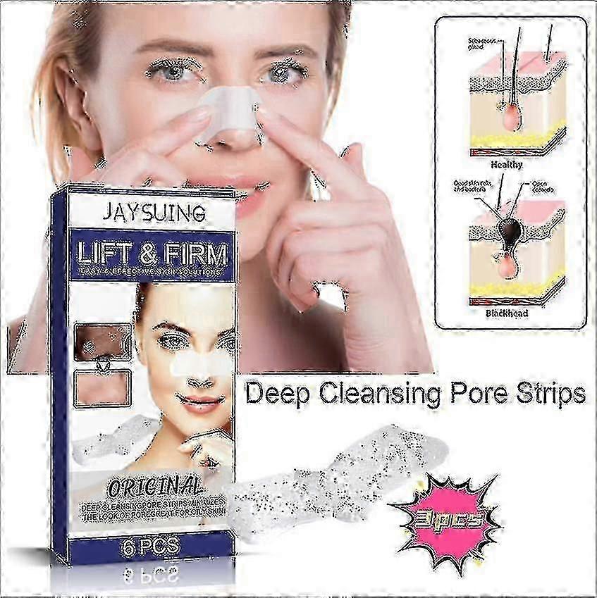 Jaysuing Deep Cleansing Pore Strips Deep Cleansing Nose Blackhead Closure Tightening Pore Care Nose Strips Lotion & Moisturizer 1PCS | 3
