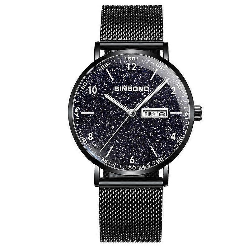 BINBOND B3820 Men Simple Luminous Quartz Watch Student Trendstarry Starry Sky Pattern Watch