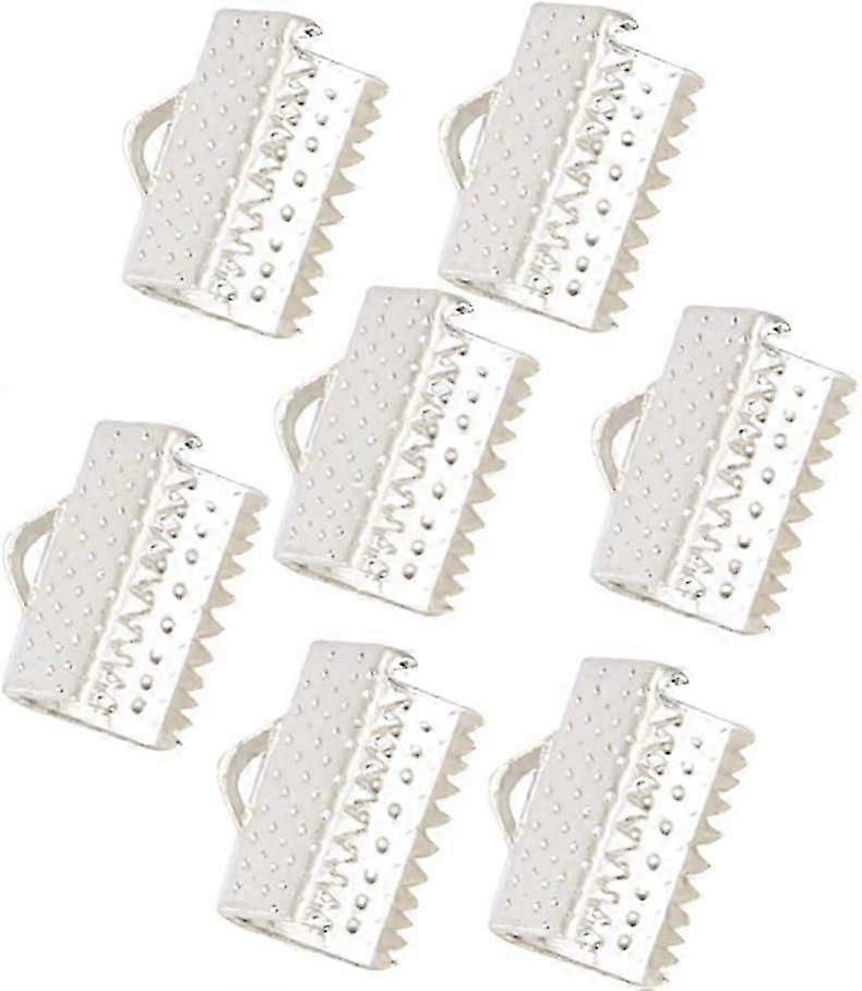 السحابات المشابك Mazi أبازيم الشريط المعدني ينتهي لDIY الحرفية الجلود المشابك الحبل ينتهي تجعيد نهايات لصنع المجوهرات 2 سم فضي