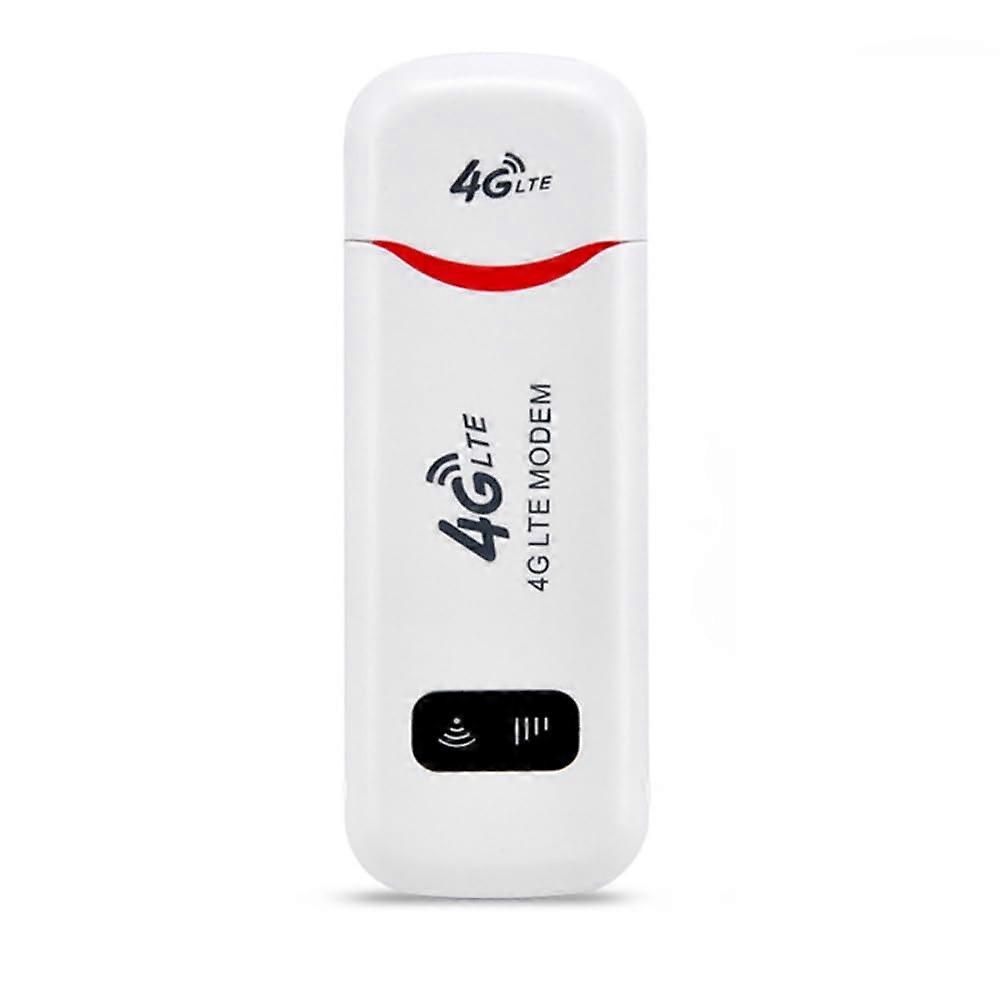 4G LTE USB WiFi Modem Dongle, Pocket Mini White Hotspot 4G Router with SIM Card Slot, Download 150Mbps for Phone Computer Travel