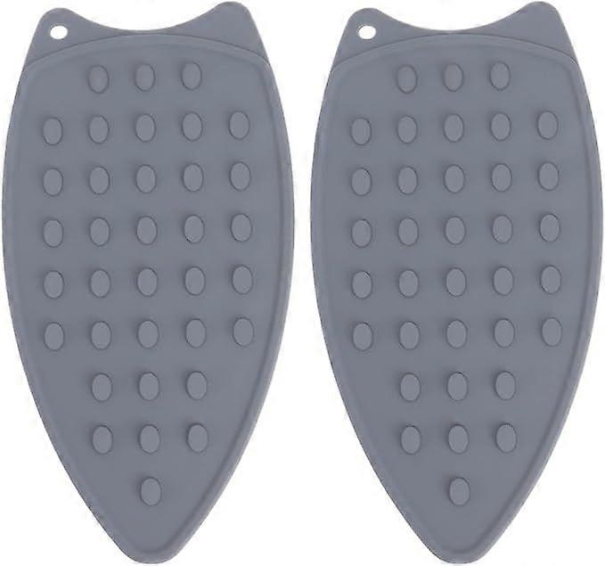 Silicone Iron Rest Pad 2 Pieces Heat Resistant Iron Rest Pad for Steam Iron Ironing Board (Grey)