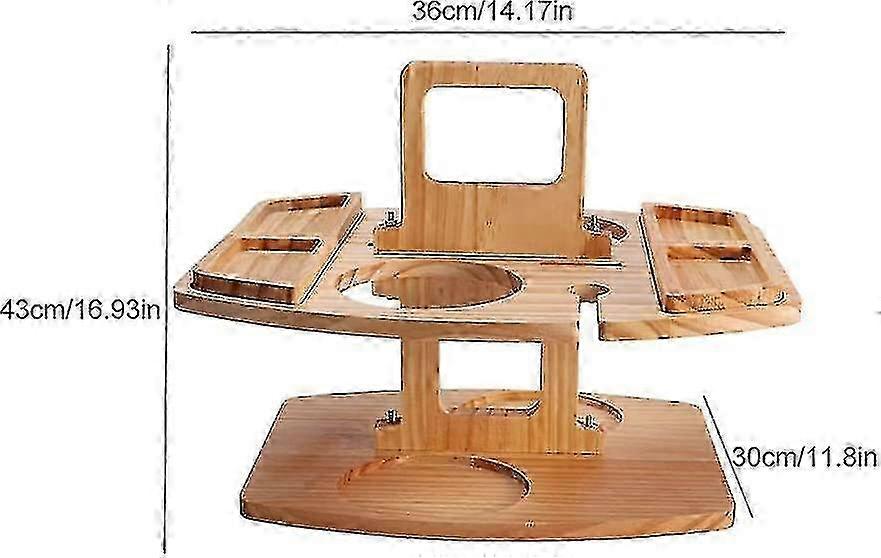 طاولة نبيذ نزهة خشبية محمولة مع 2 حاملات زجاجية ، صينية جبن خارجية للشاطئ ، الحديقة ، التخييم