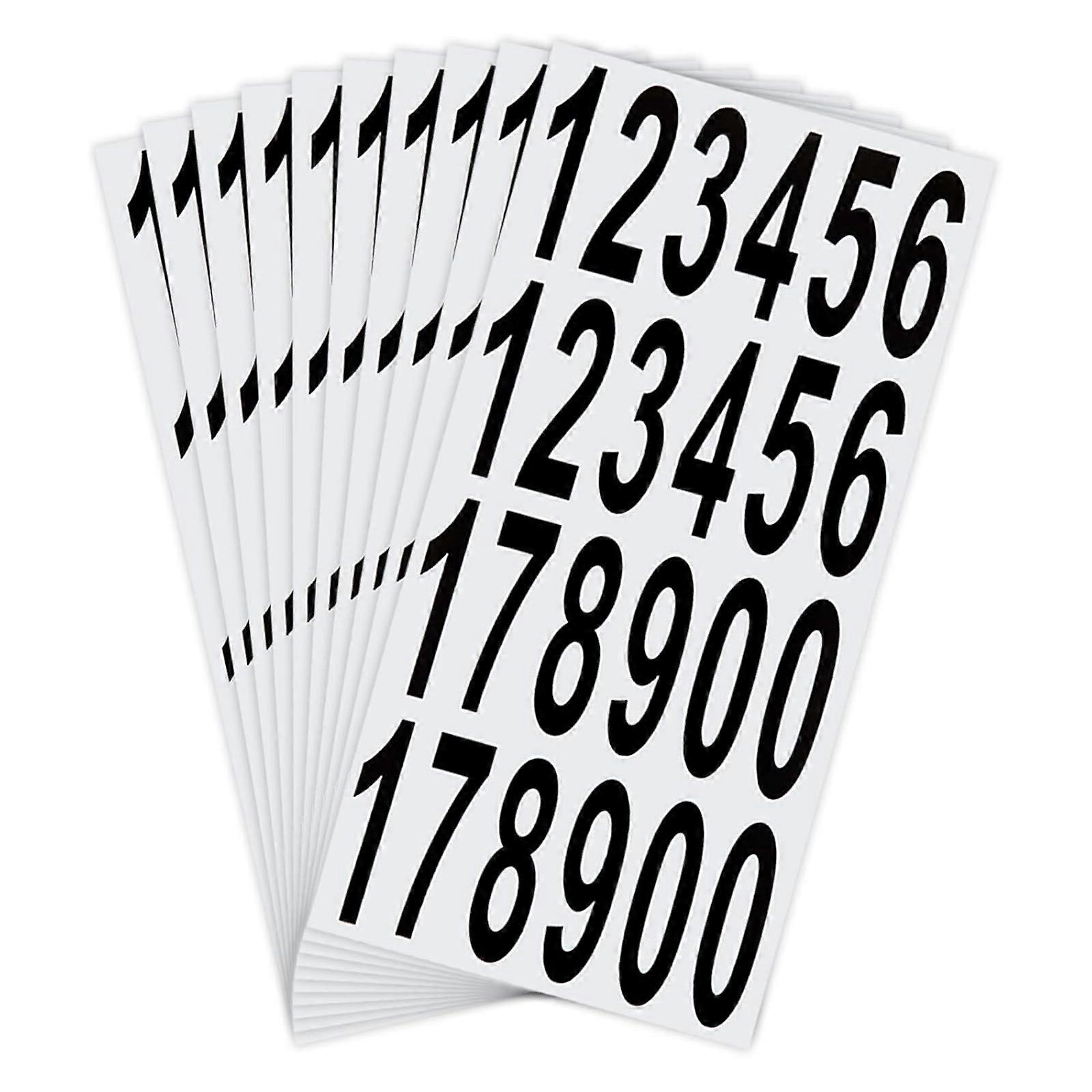 240pcs digital number label - black