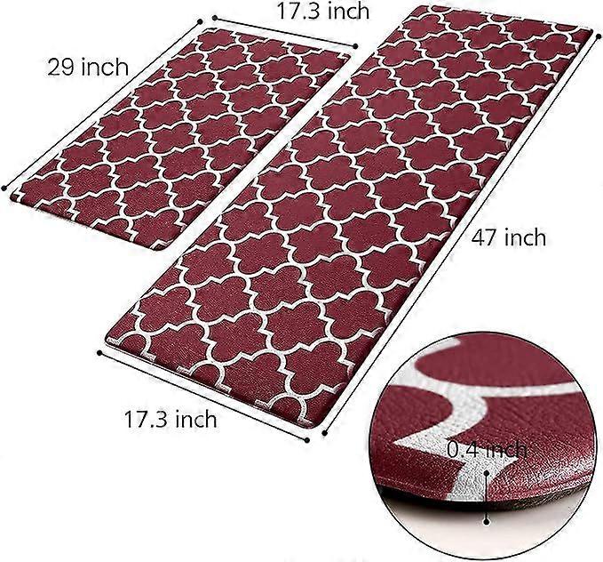 Kitchen Mat Cushioned Anti-Fatigue Kitchen Rug, Waterproof Non-Slip Kitchen Mats and Rugs Heavy Duty PVC Ergonomic Comfort Standing Foam Mat for Kitch