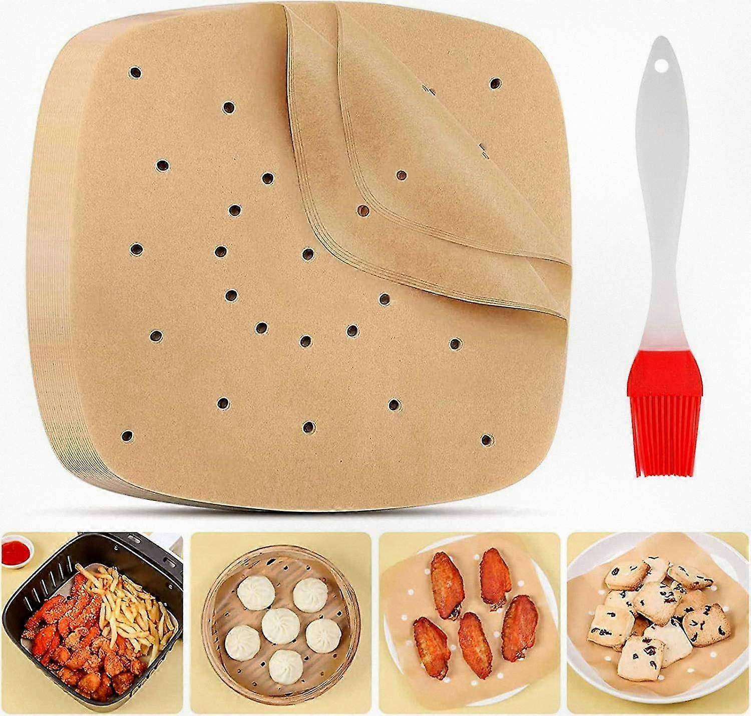 110 Pack Disposable Air Fryer Liners - Non-stick Cooking Paper for Easy Cleanup