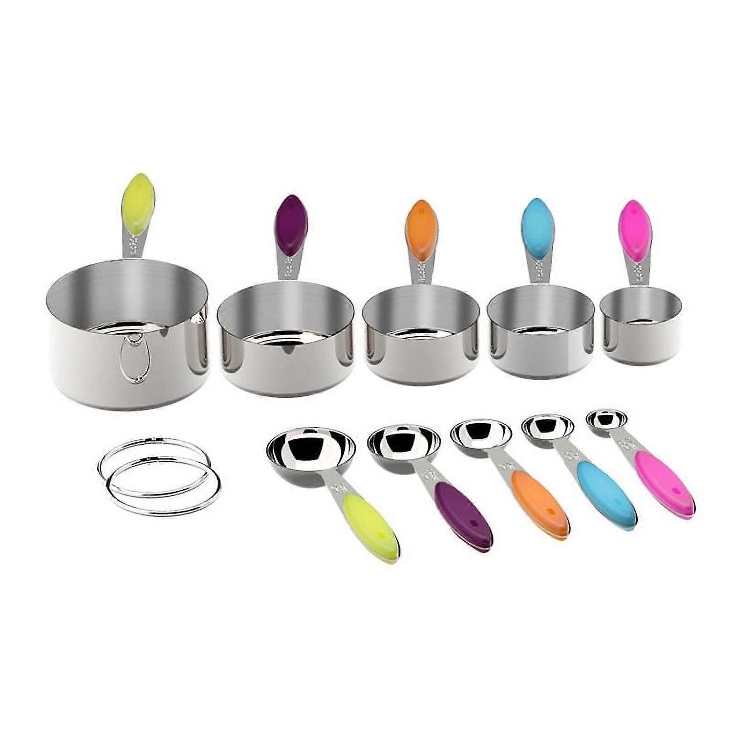 10 Piece Measuring Cup And Spoon Set With Silicone Handles
