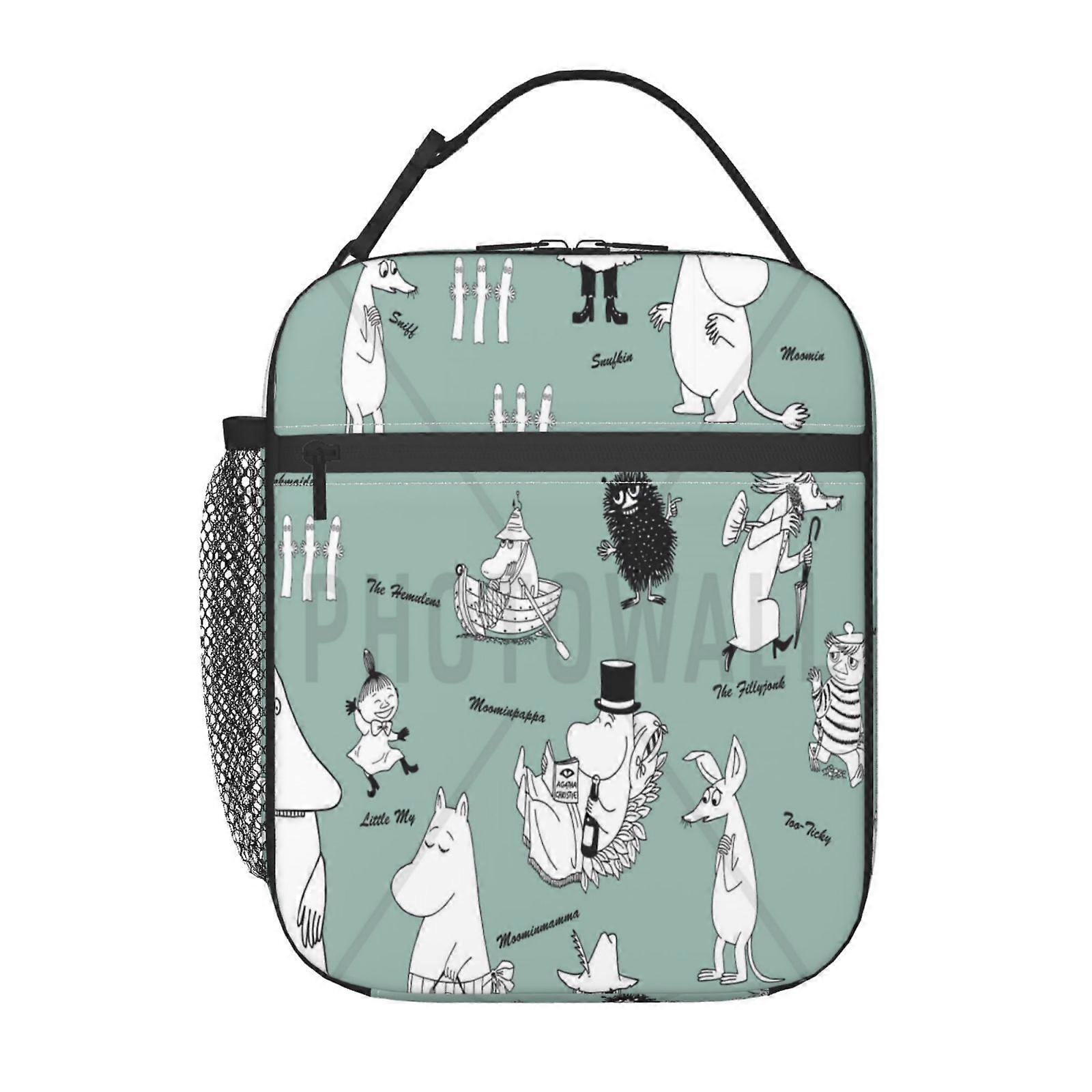 h64 Moomin Falls in Love תיק אוכל רצועת קומיקס עם פונקציית חימום USB, 3 הגדרות טמפרטורה, קופסת אוכל חשמלית בן לוויה t64