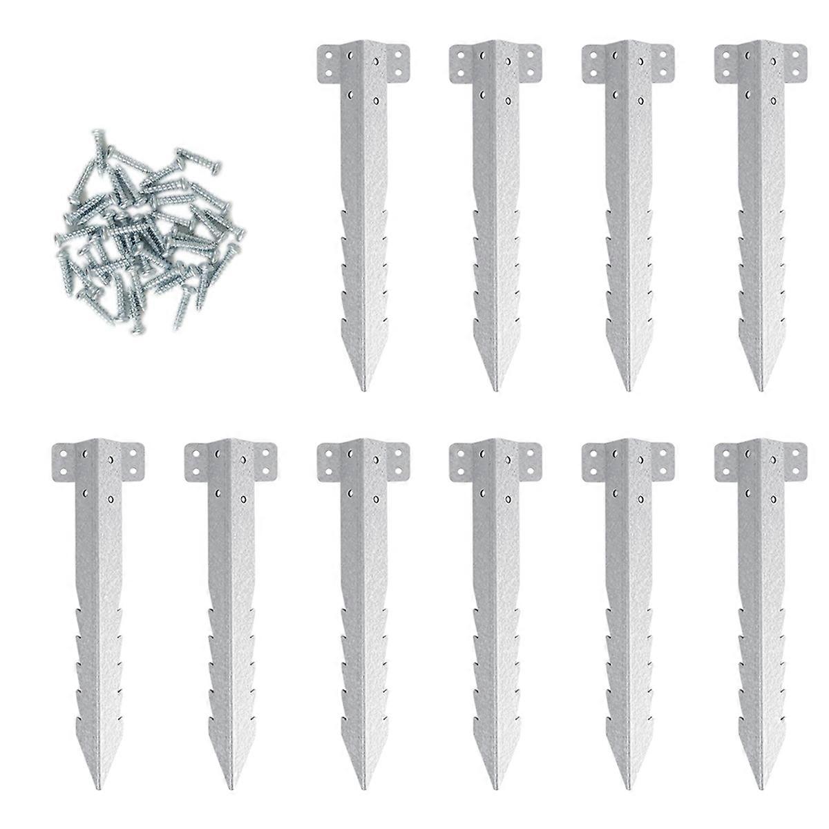 Small Railway Sleeper Brackets 10 Pack-Heavy Duty Sleeper Stakes for Pathway, Garden Raised Bed