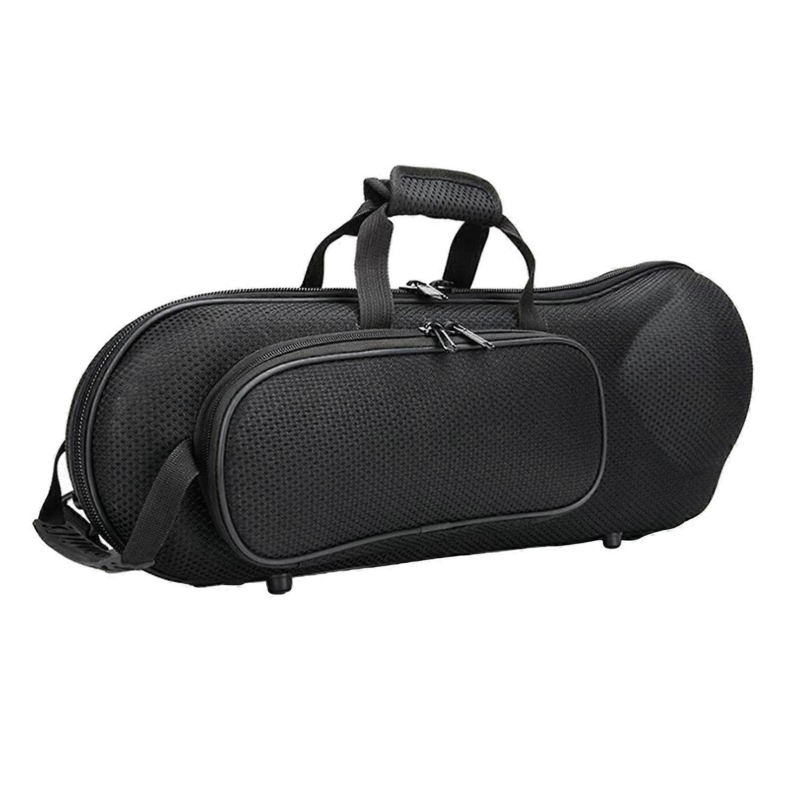 Brass Wind Black Trumpet with Oxford Gig Bag, Lightweight Case for Musical Instruments, Durable Oxford Material
