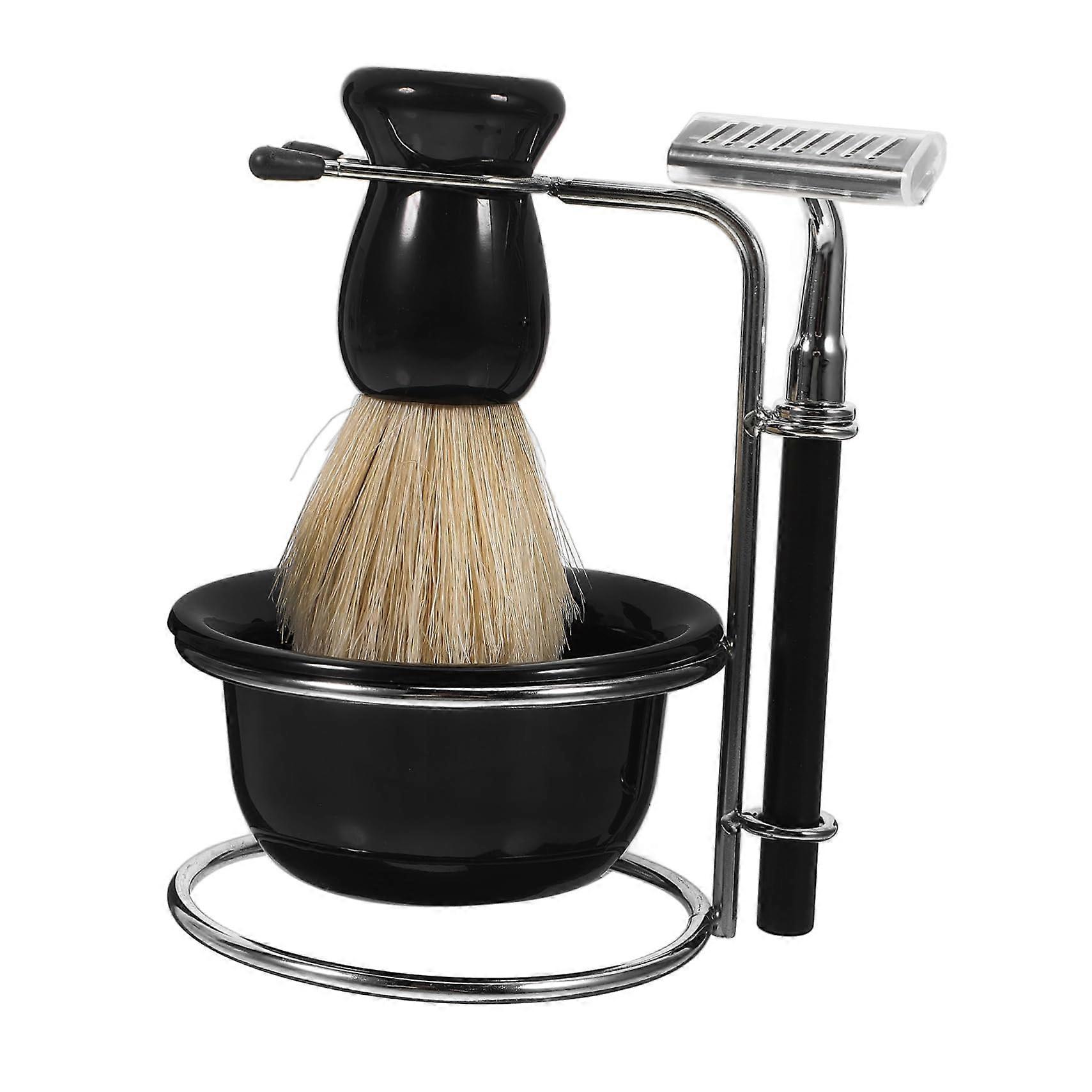 1 Set Men Shaving Kit with Razor, Bowl, Brush, Stand for Smooth Grooming