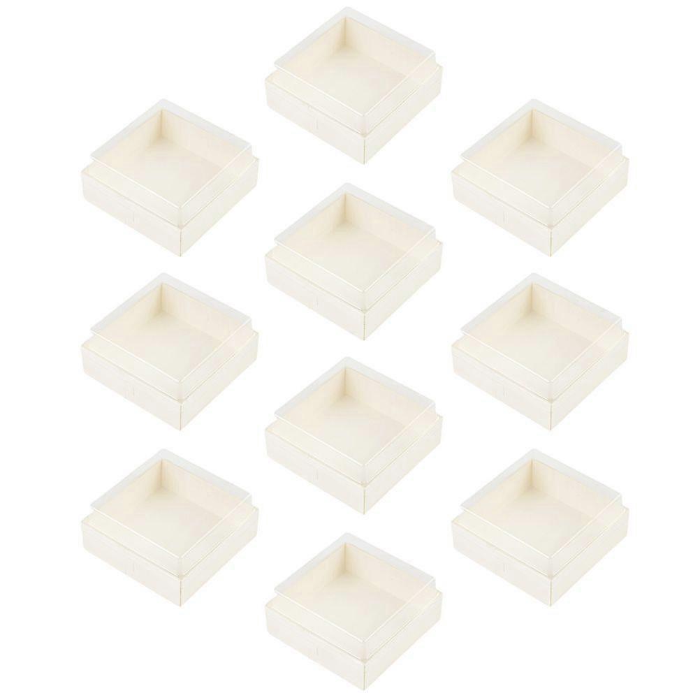 10pcs Cake Packaging Boxes Disposable Food Packing Boxes with Transparent Cover