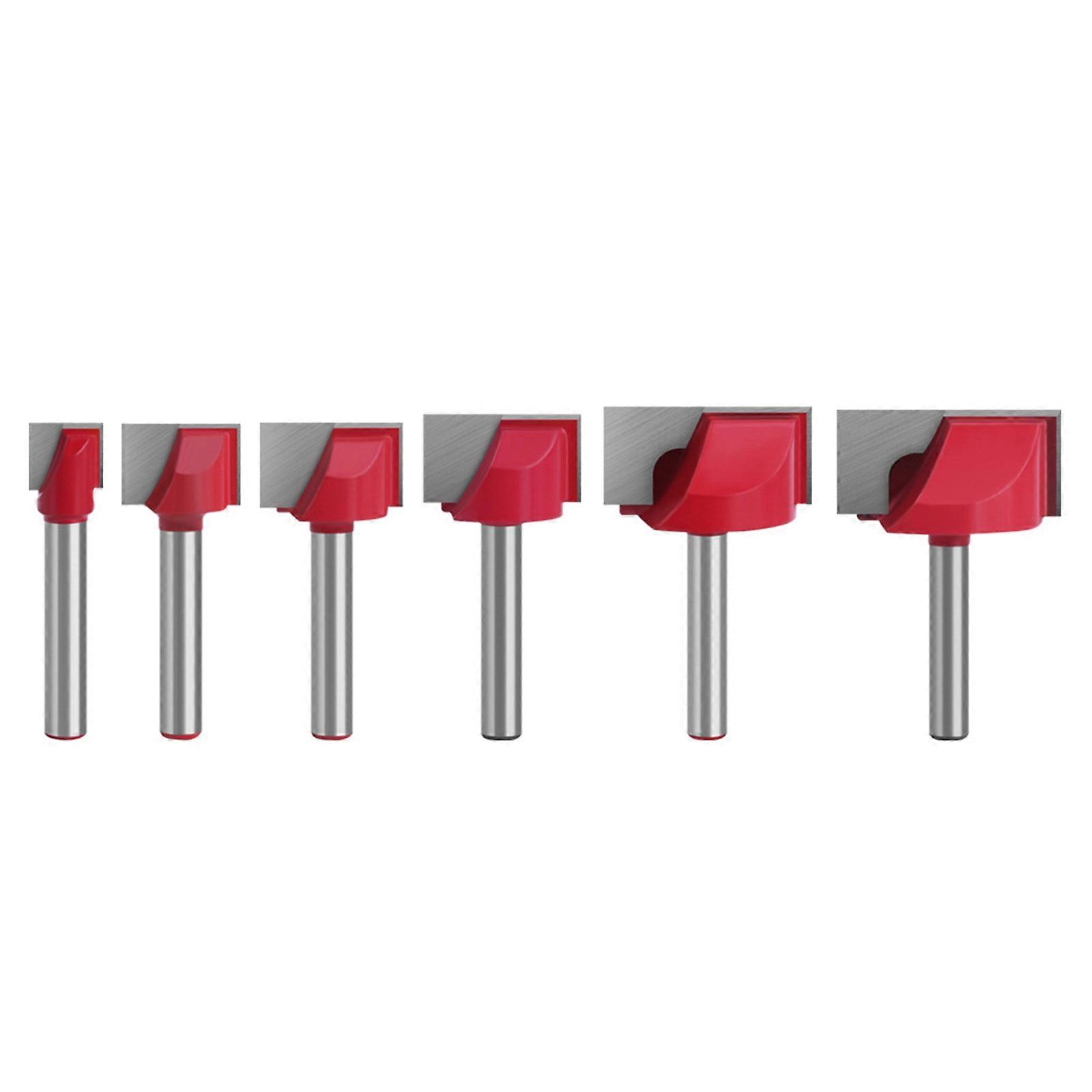6pc/set Carbides Tipped Bottom Cleaning Router Bit for Spoilboard Surfacing Slabs Flattening 1/4In Shank Woodworking Tool
