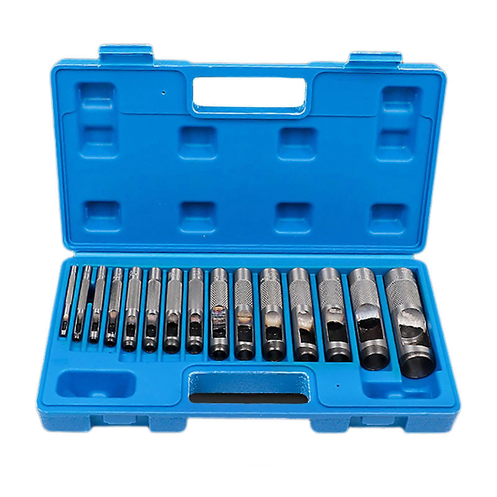 15Pcs Leather Hole Punch Set Hole Punchers Set Belt Hole Punchers Easy to Use Tool for DIY Creating Leather Holes 3-25mm