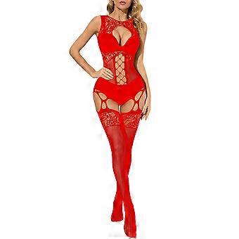 Sexy Femmes Chemise Vêtements de nuit Lingerie sexy Résille Chemise BobyStocking Sexy Babydoll Body Perspective Lingerie Taille Unique Blanc