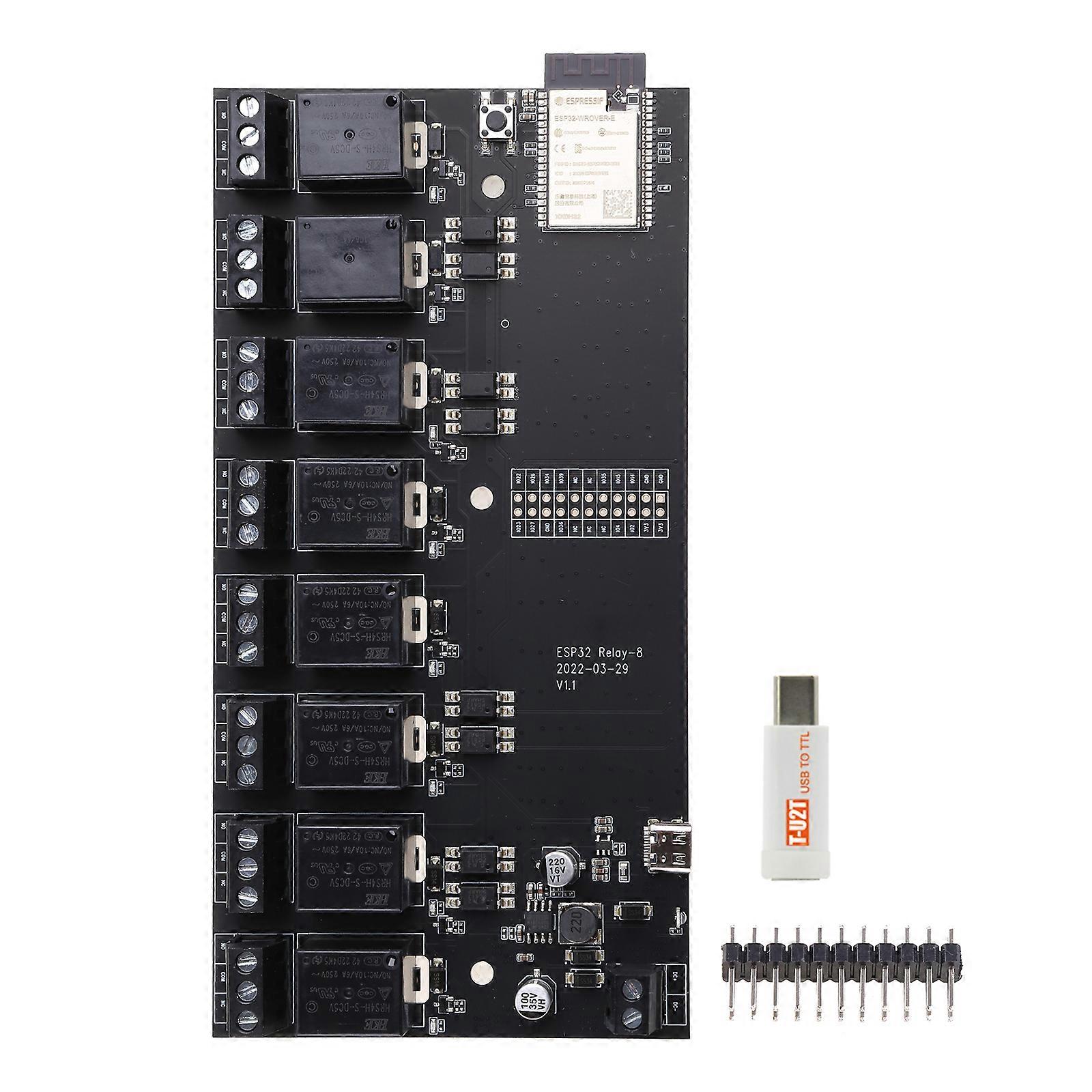 T-Relay ESP32 Chip C 5V Relè a 8 canali 8MB Flash IoT Relay H561/ H561+Q320 Supporto T-U2T USB a Serial Downloader