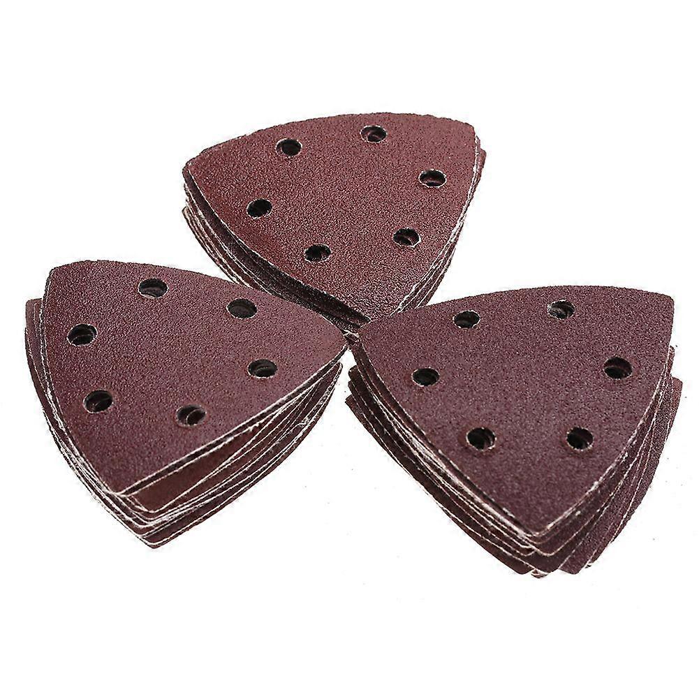 High quality  50pc triangular sandpaper 90*90mm 6 holes mesh 80 120 180 240...