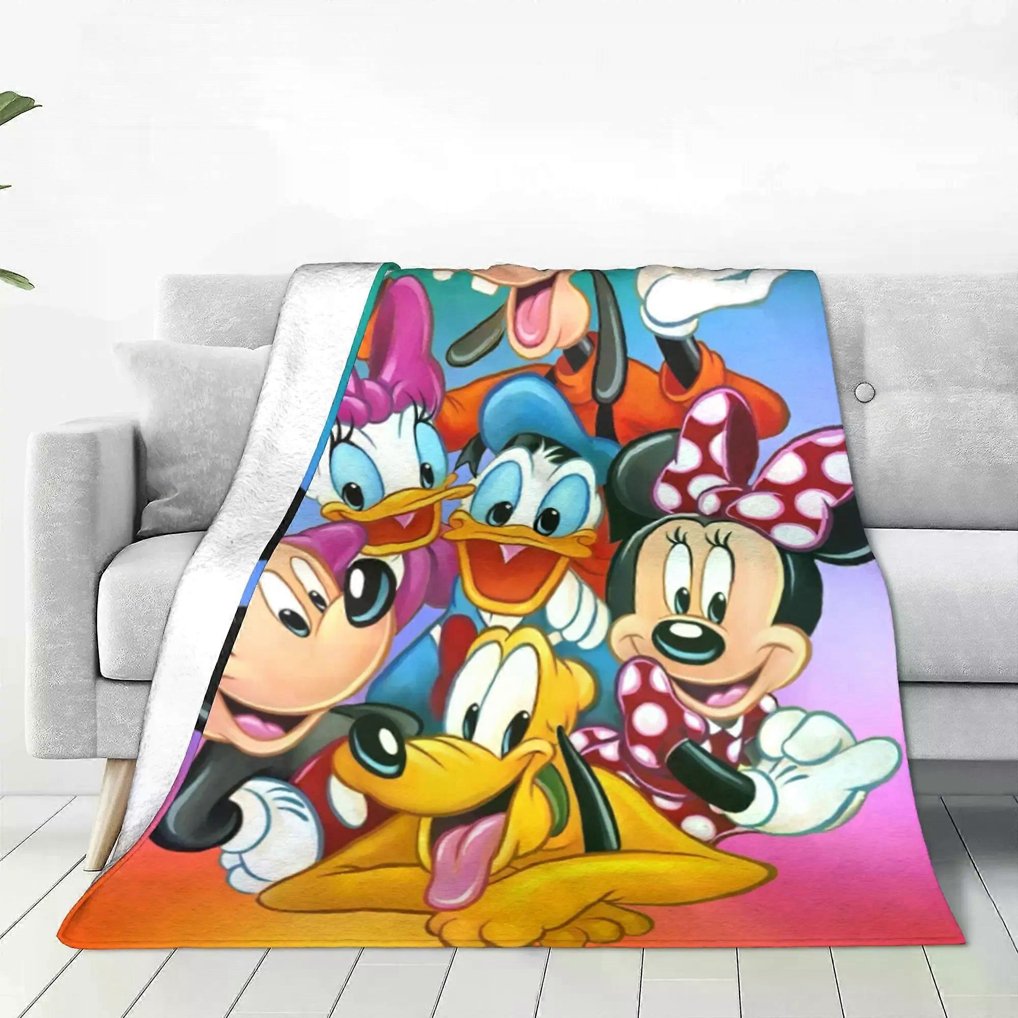 ss627 Mickey Mouse Donald Duck Blanket Fleece All Season Minnie Goofy Goof Cartoon Portable Lightweight Throw Blanket Bedspreads Quilt
