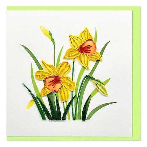 绗缝贺卡 (15x15cm) - 水仙花