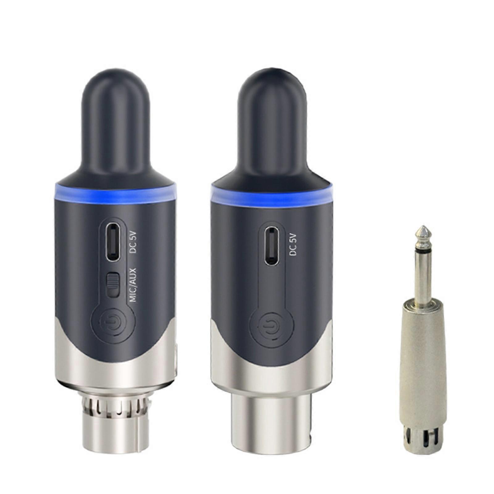 UHF Wireless Transmitter & Receiver Mic Converter Wireless Microphone Rechargeable Mic Adapter For Live Interviews Studio