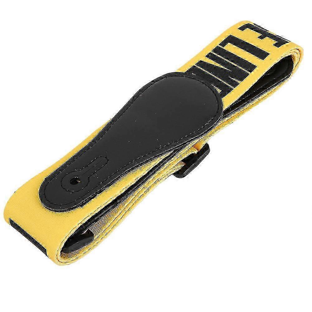 2025 Universal Instrument Accessories Adjustable Yellow Warning Line Pattern Guitar Strap Musical