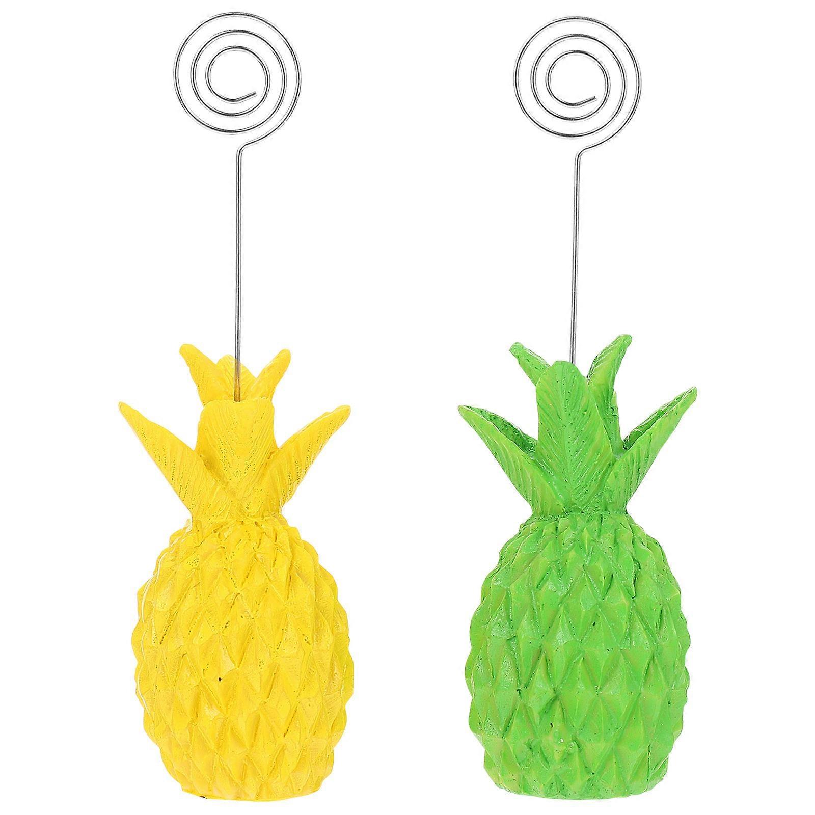 2Pcs Lovely Memo Clips Pineapple Shaped Postcard Holders Tabletop Photo Holders