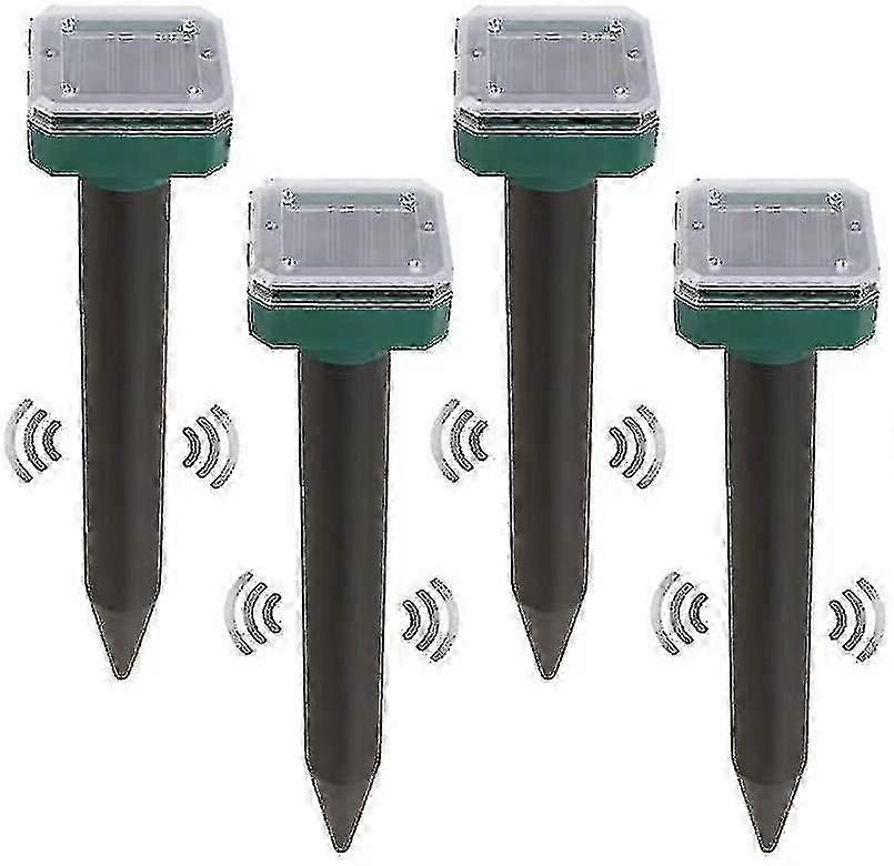 4 stk Solar Snake Repellent for utendørs, Ultralyd Snake Repeller, Solar Snake Away Repellent