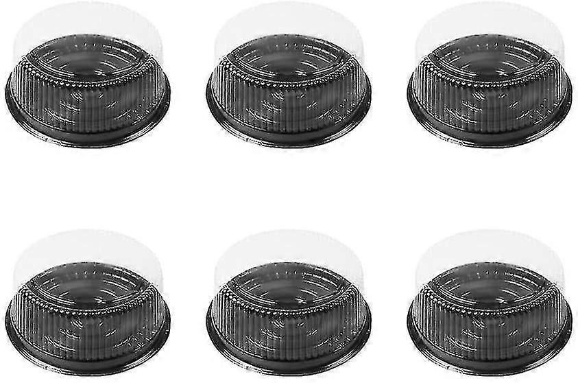 10個ラウンドクリア使い捨てケーキコンテナ、ブラックベース、テイクアウト収納ディスプレイキャリーボックスデザートペストリー用