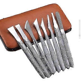 Pediküre-Werkzeugsatz, eingewachsene Zehennagelfeile und Lifter-Nagelschieber-Pediküre-Messer-Set, Nagelmesser-Kit mit scharfer Klinge Profi, Fußreparaturset Edelstahl