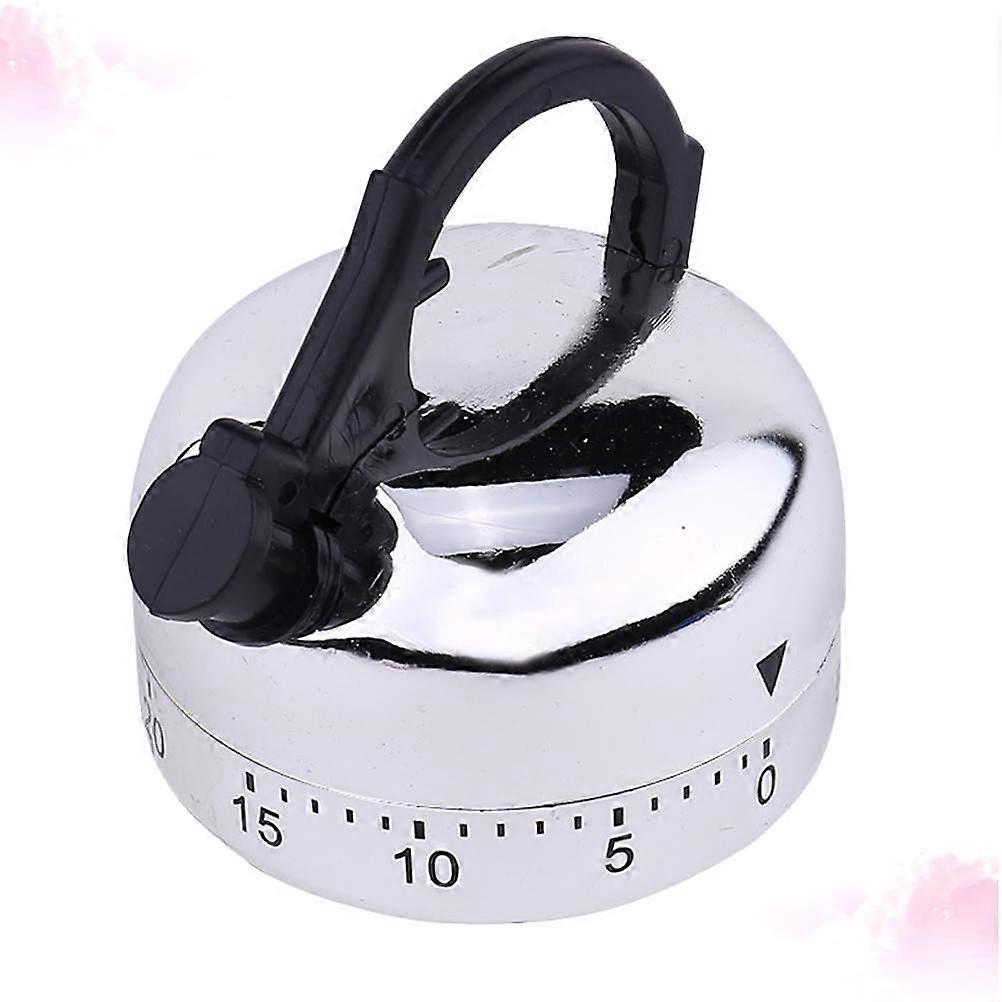 Silver Mechanical Kitchen Timer for Baking and Cooking Management, No Battery Needed, Ideal for Home Chefs and Students