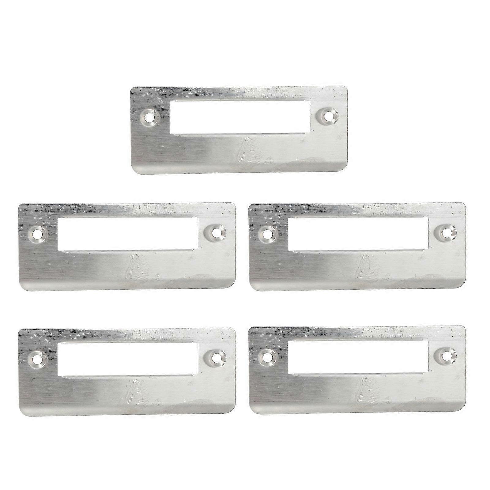 5 Pcs Metal Door Reinforcement Plate - Adjustable Strike Plate & Door Guard for Enhanced Security