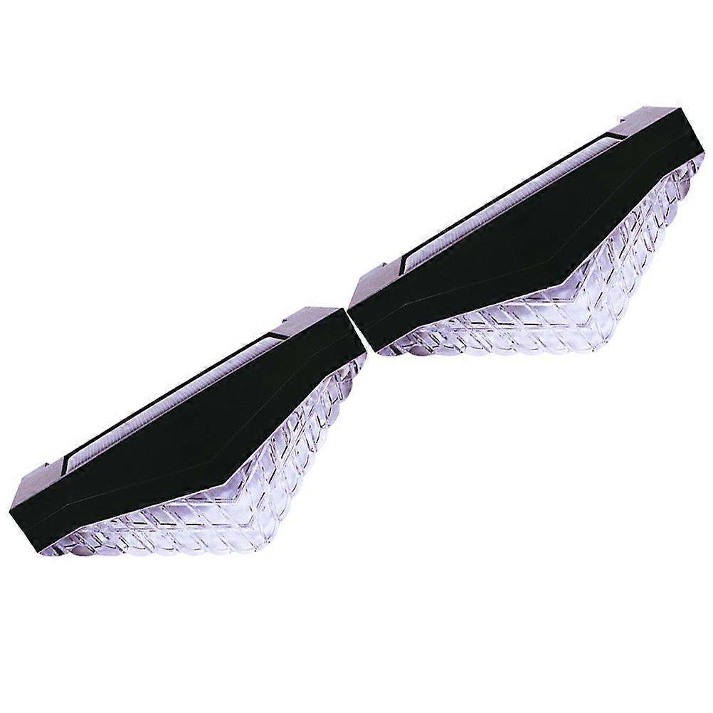 Éclairage solaire Lumière de clôture solaire pour l’éclairage de nuit Jardin extérieur IP55 étanche 15X8X3.5CM Noir Patio Light 2Pcs