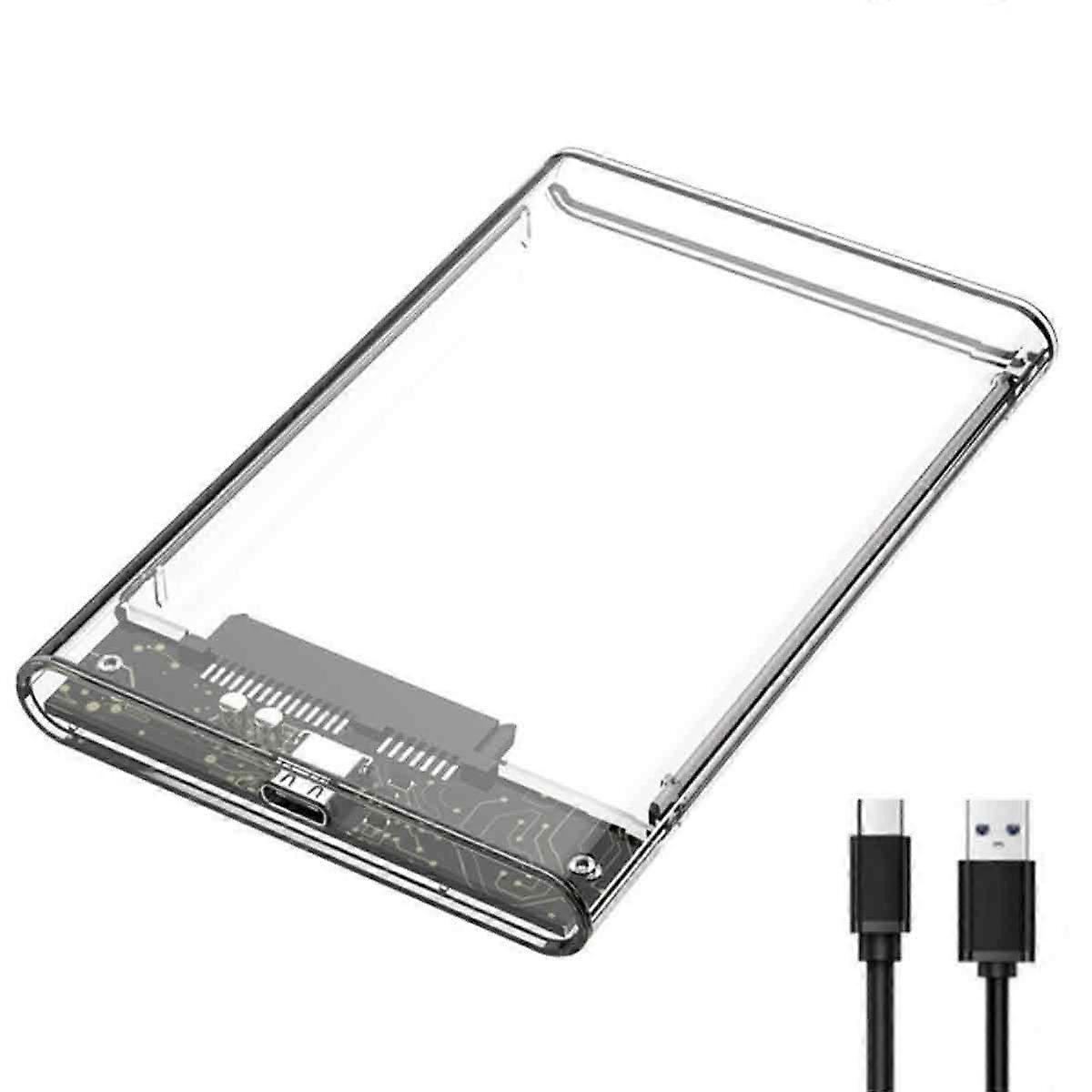 2.5" SATA USB 3.0 Clear Hard Drive Disk HDD SSD Enclosure External Laptop Cas H8 K0S2