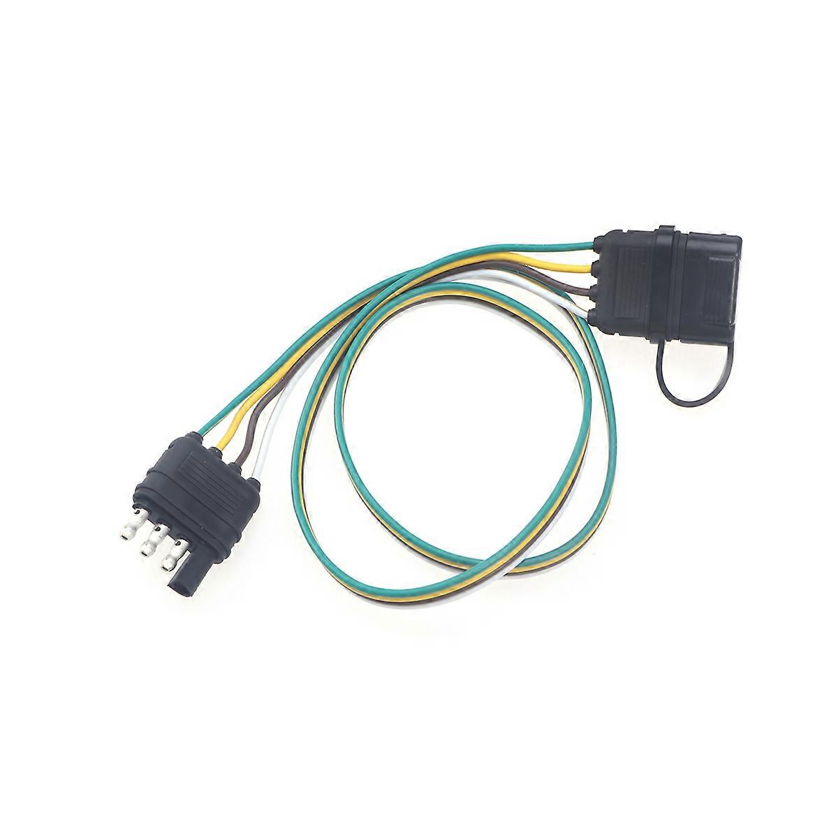 Trailer Wire Harness Flat Extension Plug Socket For Trailer Connection Splices Into Existing Wiring 1Set