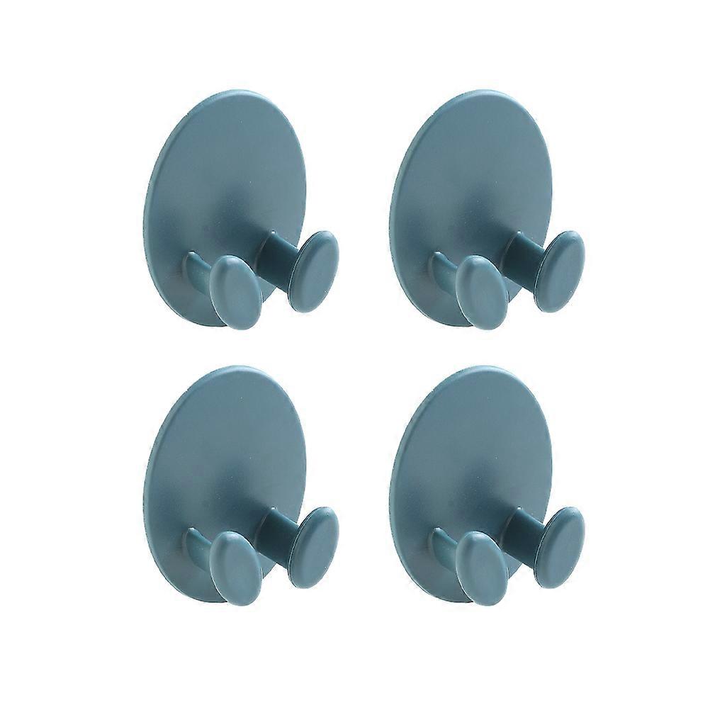 4pcs Blue Adhesive Plug Hangers, Multifunctional Oval Cable Hooks for Cord Storage and Organization, Strong Self Adhesive Holders for Power Cords and