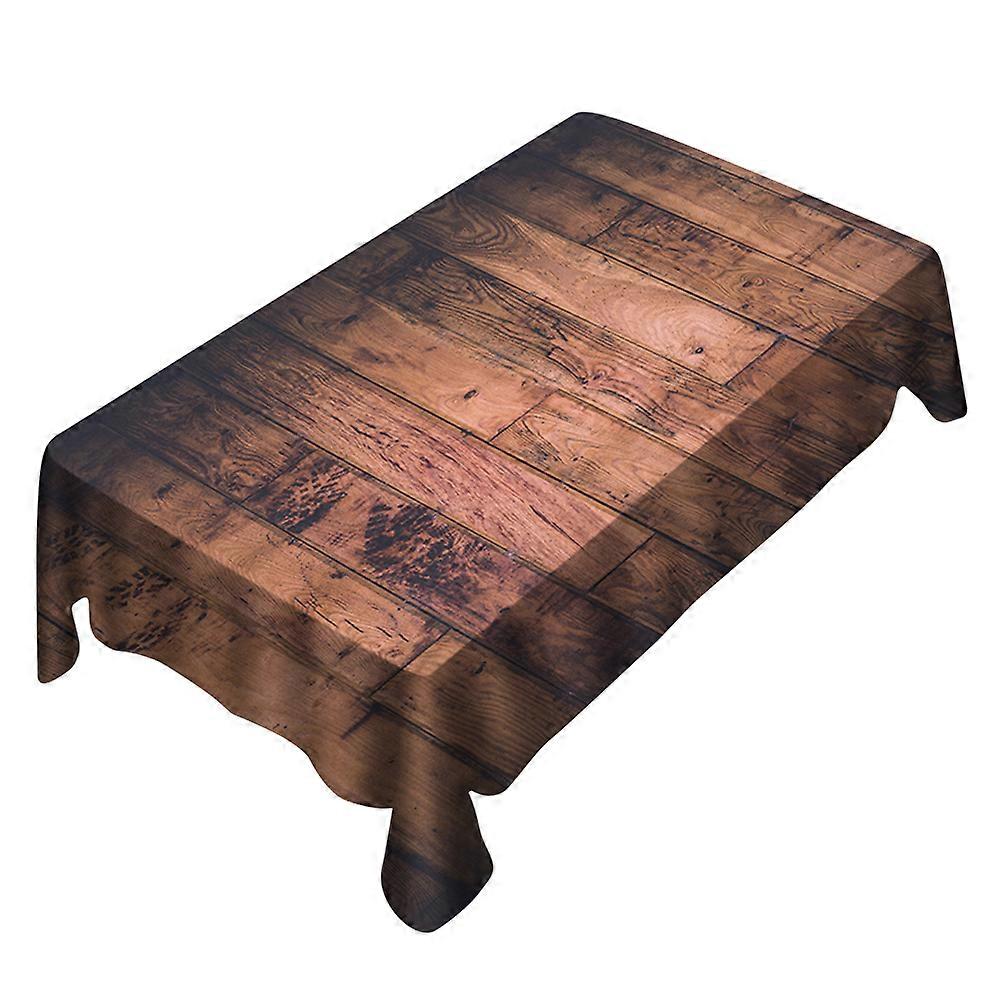 Party Table Covers Creative Wooden Wall Pattern Thicken Cloth Dining Table Spill Proof 140x140cm 1Set
