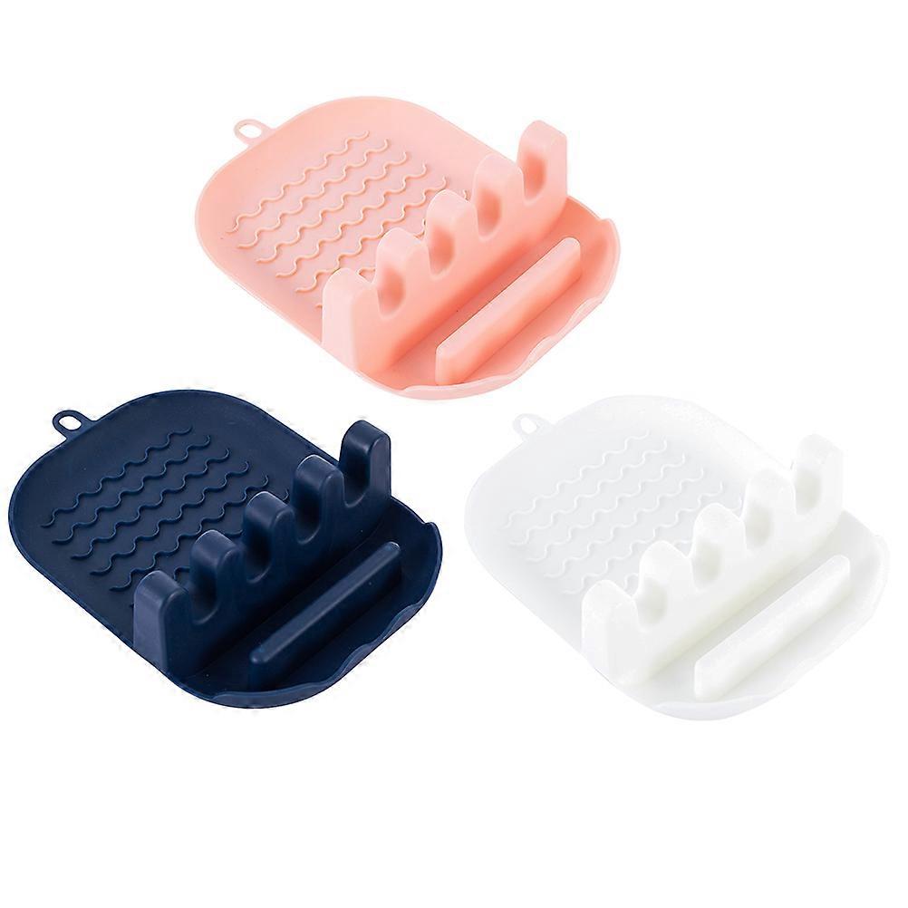 Practical Pot Lid Holder MultiPurpose Kitchen Storage Rack Spatula Pot Cover Rack Spoon Spatula Pad Navy 3Pcs