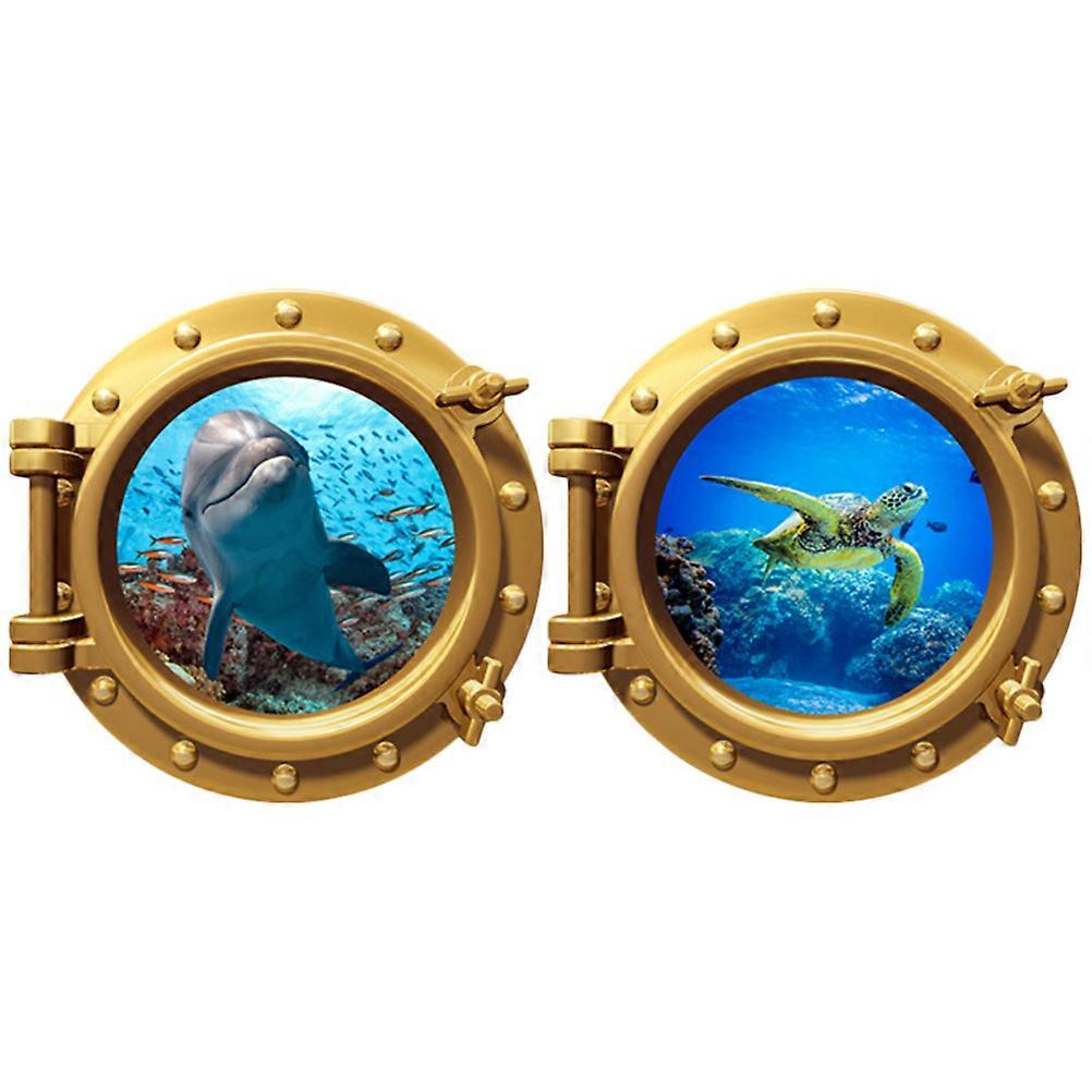 2pcs Ocean Animal Car Magnets, Creative Vehicle Stickers for Fridge & Car Decor, Dolphin Turtle Design, Fun Sea Animal Decorations for Adults