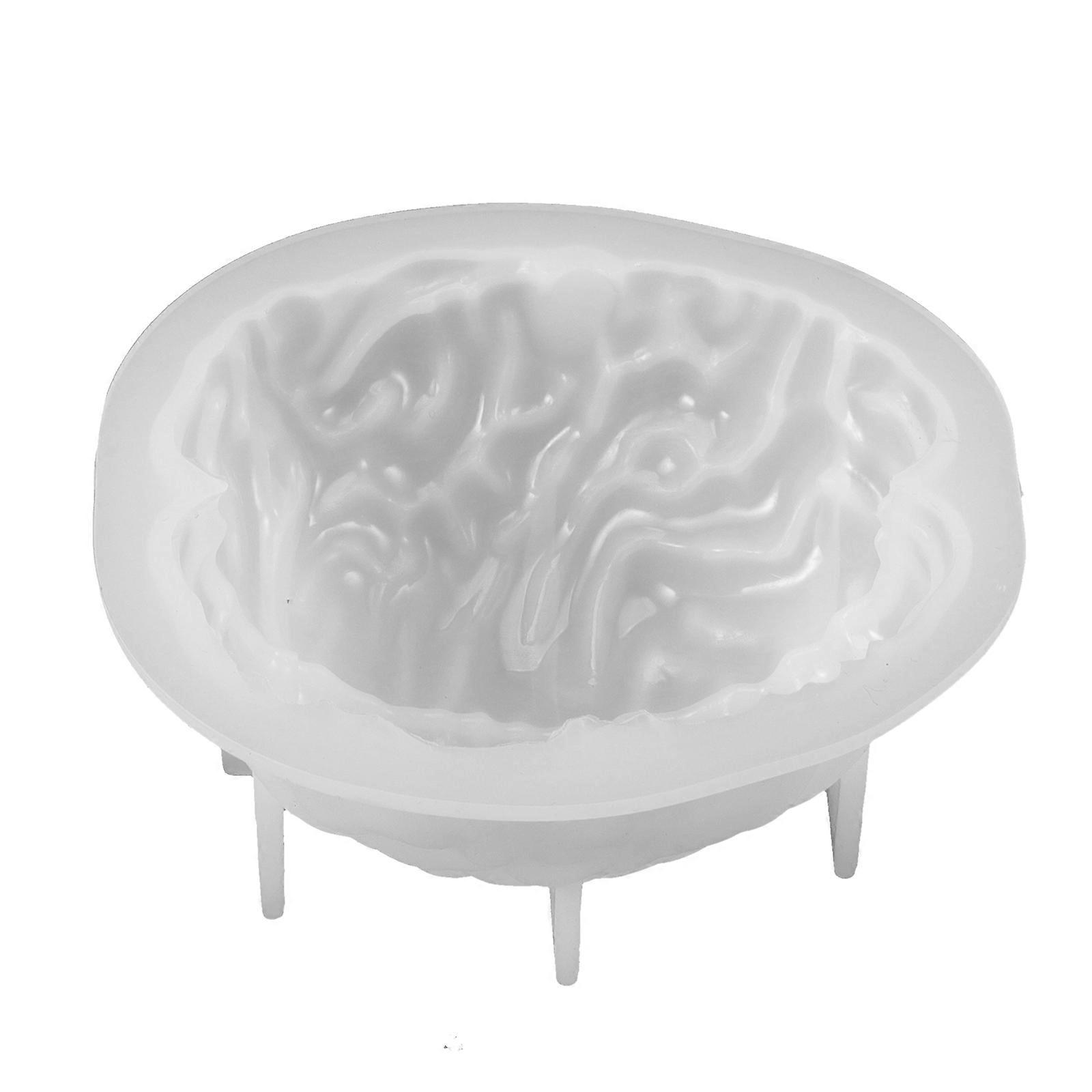Small Brain Mold Halloween Decoration Diy Candle Making Brain Shape Mold 9.3x9.3cm 1Pcs