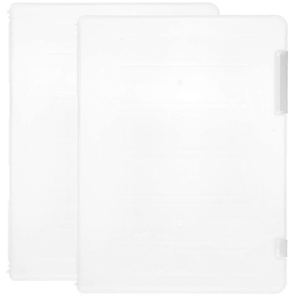 Plastic File Storage Box Document Storage Box Office Supplies Label Placement 2Pcs