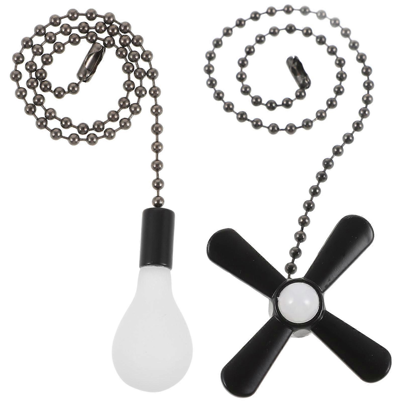 Ceiling Fan Pull Chain Extension Easy Installation For Bathroom Lighting Cylindrical Shape 2Pcs