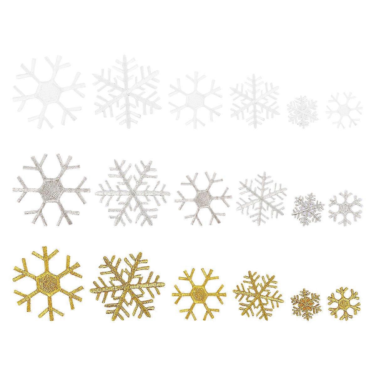 Embroidered Snowflake Patch Snowflake Patch Christmas Decorations Assorted Color 18Pcs
