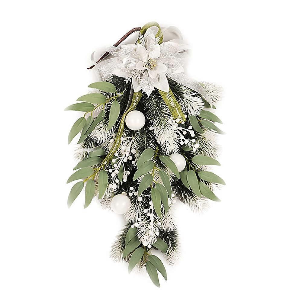Artificial Christmas drops with berries, flowers for house door ide outside