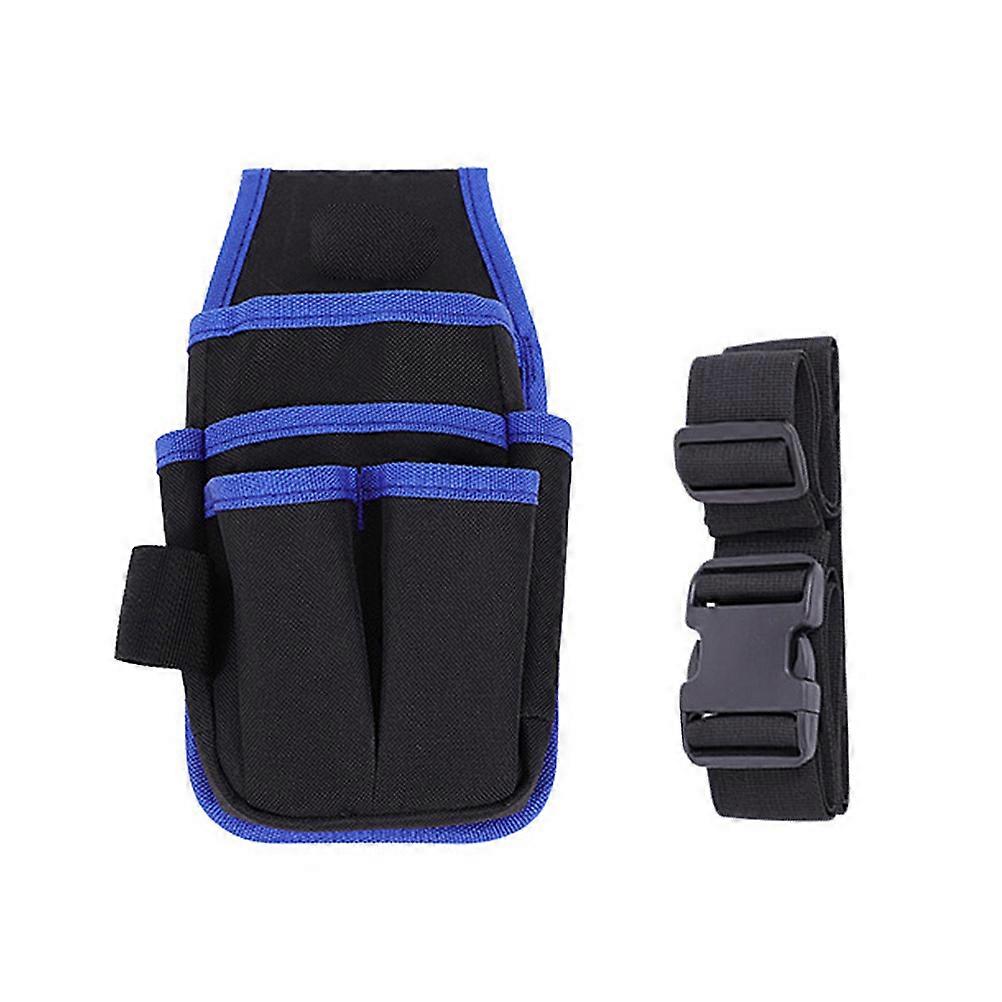 Electrician Tool Pouch Multi-Function Maintenance Pouch Oxford Thickened Canvas Bag Blue 26x13x5cm Waist-Hanging 1Pack