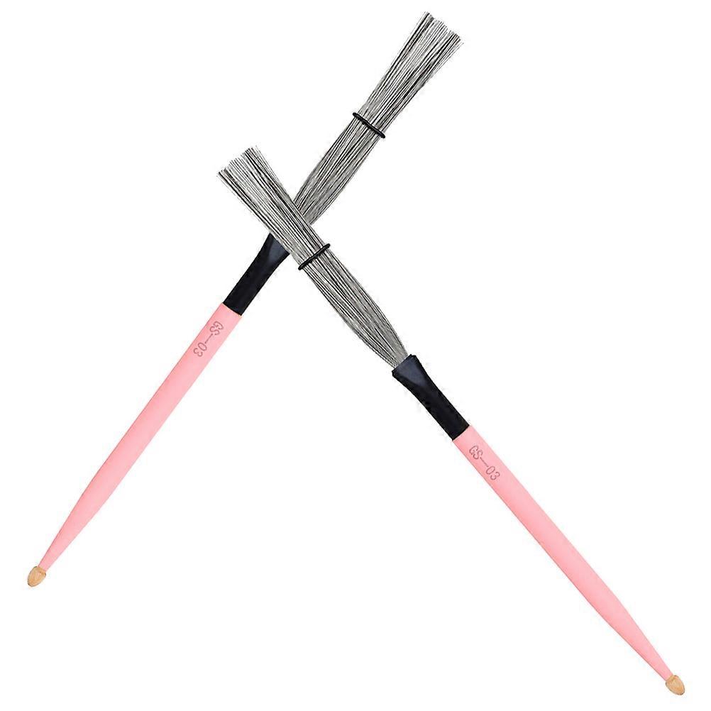 Percussion Wire Brushes Carbon Steel Drum Brush Performance Beginners 1 Pair