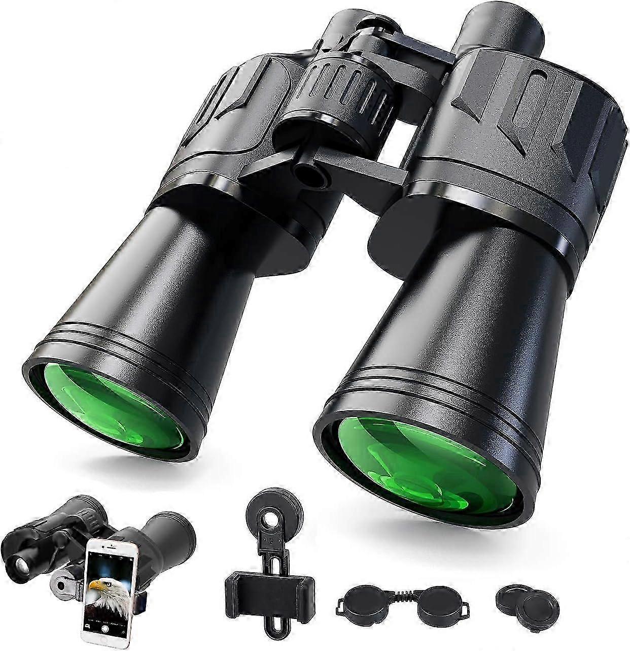プロの双眼鏡、10 x 50 cm-コンパクトでパワフル-バードウォッチング、旅行、狩猟、コンサート、望遠鏡ツアー用、キャリングストラップとフォー付き