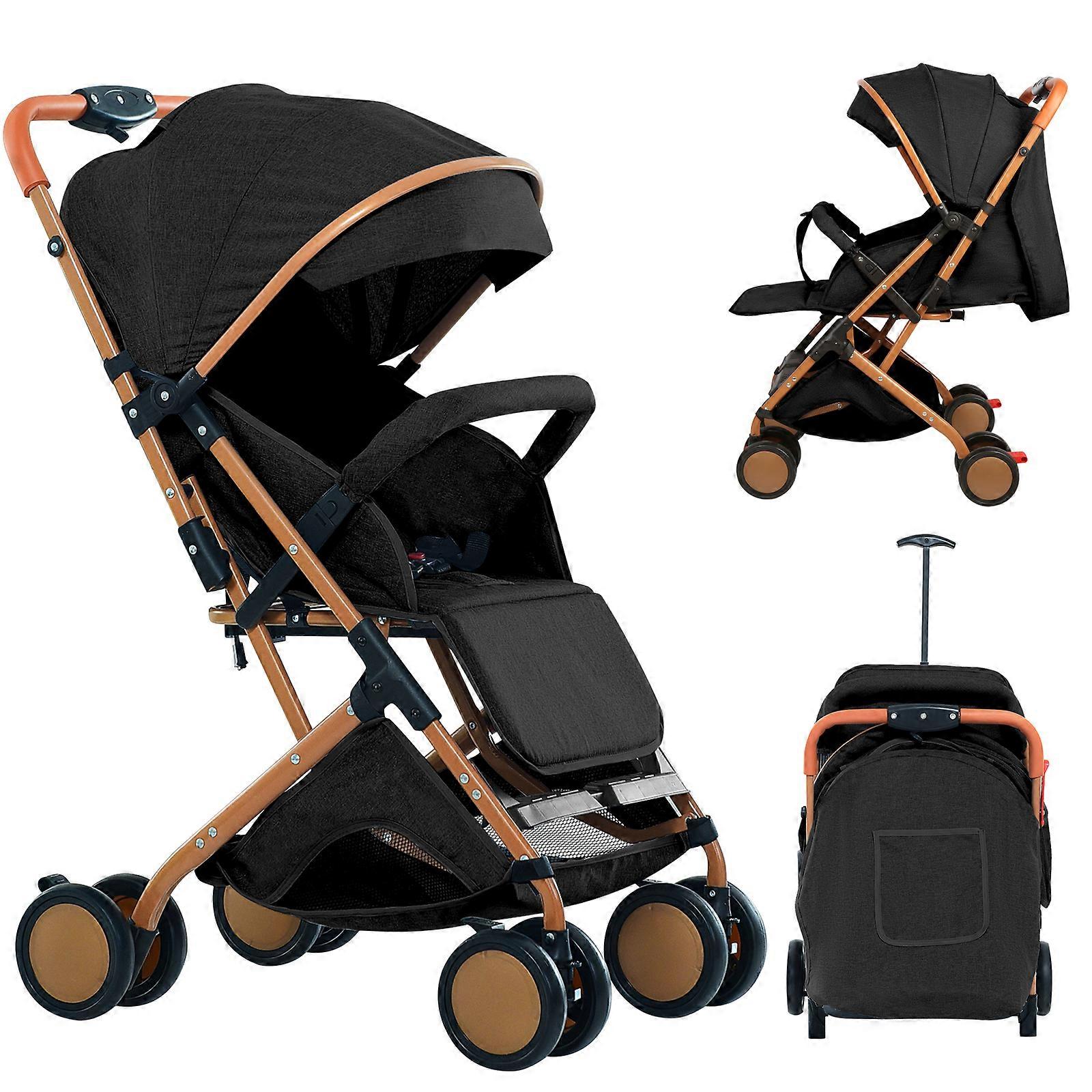 Carrinho para Bebês, 0-3 Anos, 15 kg, com Encosto e Apoio para os Pés, Dobrável com Uma Mão, Compacto e Leve, Viaje com Toldo Solar e Mosquiteiro, Não