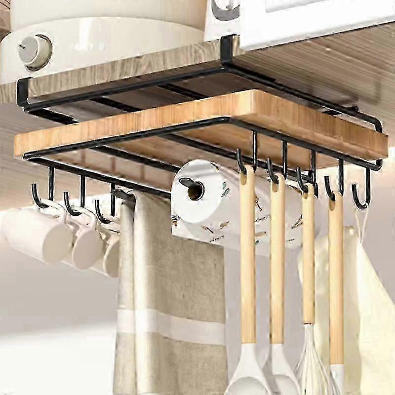 Kitchen Non-Punch Storage Rack Multi-Function Cutting Board Storage Rack Cabinet Hanging Under-Cabinet Rack B