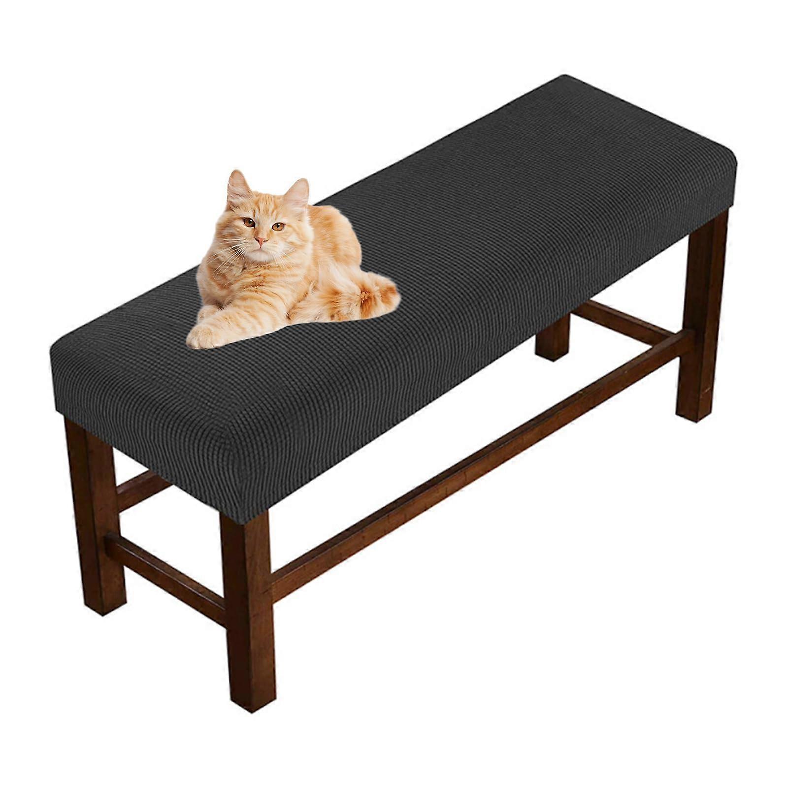 Rectangular bench cover, stretch seat protector, removable, washable, black, 130150cm
