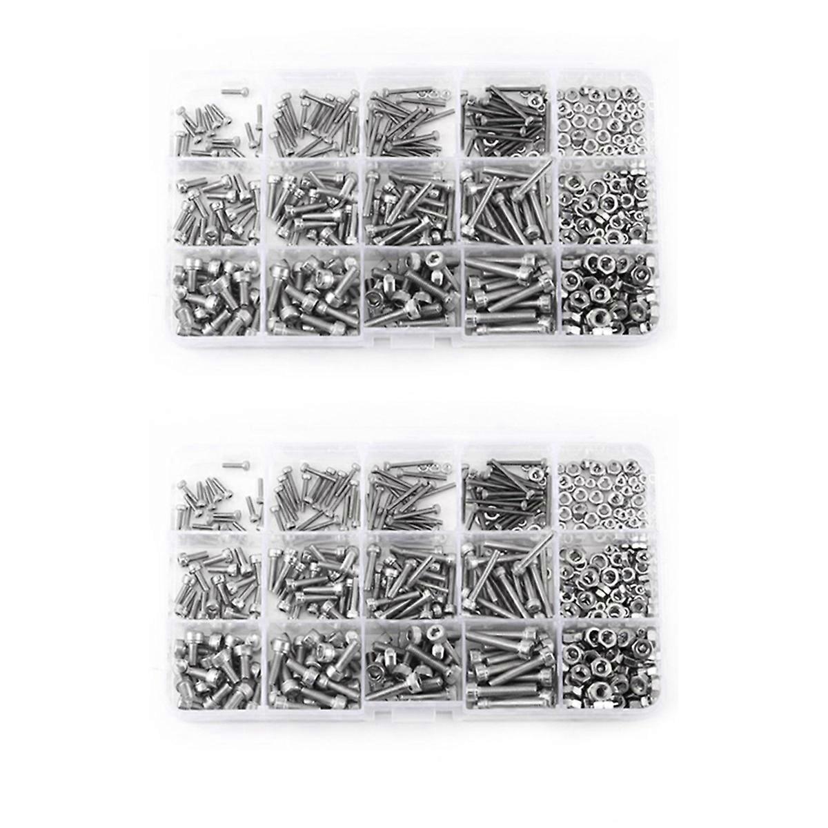 480pcs M2 M3 Hex Socket Screws Set Nuts Repair Tool